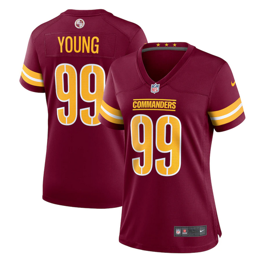 Women's Washington Commanders #99 Chase Young 2022 Burgundy Game Stitched Jersey(Run Small) Women's Washington Commanders #99 Chase Young 2022 Burgundy Game Stitched Jersey(Run Small)